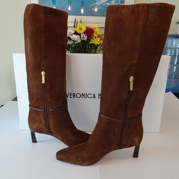 Veronica Beard Women's Kenzie Cedar Suede Mid Tall Boots Sz 8 NIB 798 - Picture 6 of 9